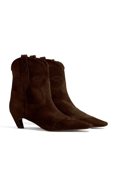 Shop Khaite Women's Dallas Suede Boots In Brown