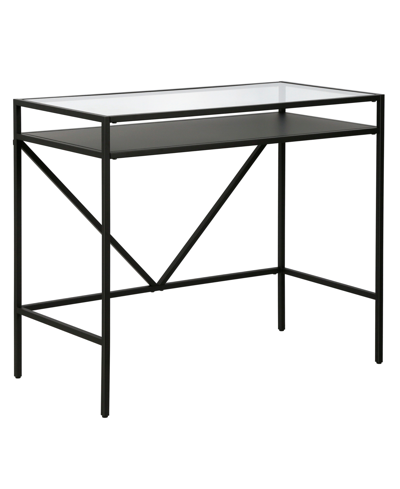 Shop Hudson & Canal Baird 36" Desk With Shelf In Blackened Bronze