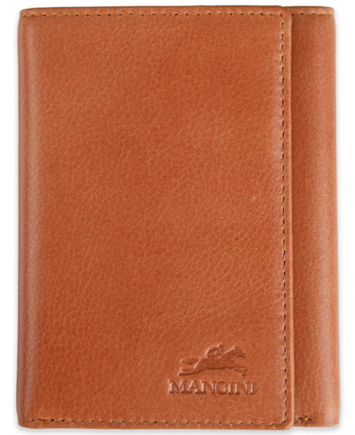 Shop Mancini Men's Bellagio Collection Trifold Wallet In Cognac