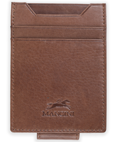Shop Mancini Men's Bellagio Collection Magnetic Bill Clip Card Case In Brown