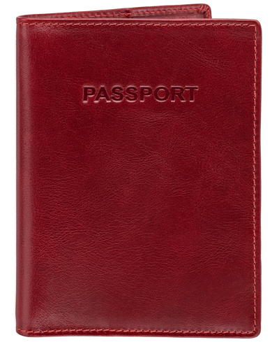 Shop Mancini Men's Casablanca Collection Passport Holder Case In Red