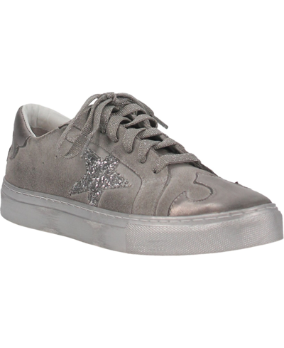 Shop Dingo Women's Playdate Leather Sneakers Women's Shoes In Silver-tone