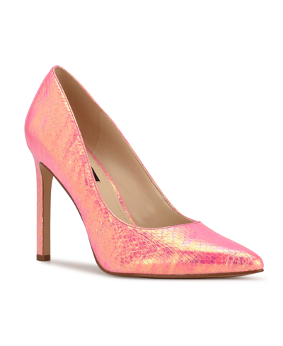 Shop Nine West Women's Tatiana Pointy Toe Pumps Women's Shoes In Neon Pink Multi
