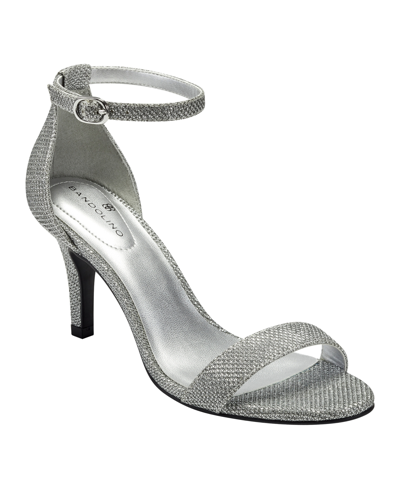 Shop Bandolino Madia Women's Open Toe Dress Sandals Women's Shoes In Silver Glam