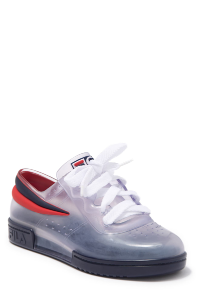 Melissa X Fila Lace-up Sneaker In Clear/ Blue/ Red | ModeSens
