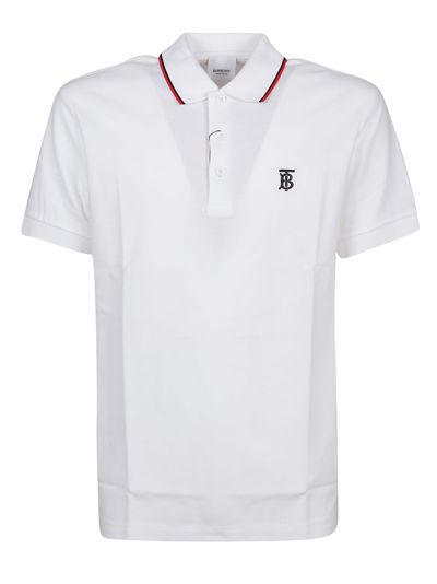 Shop Burberry Walton Polo Shirt In White