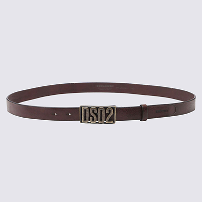 Shop Dsquared2 Logo Plaque Belt In Brown