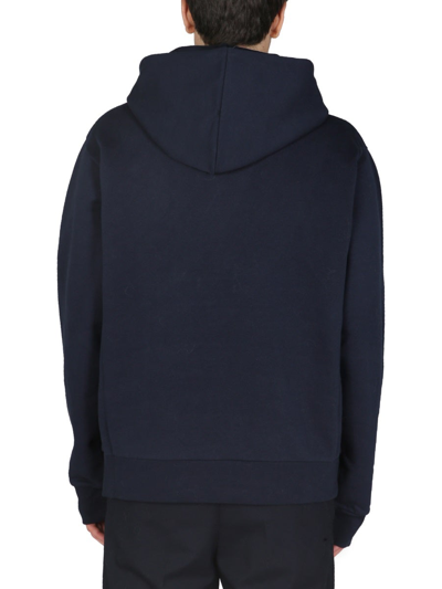 Shop Marni Sweatshirt With Logo Print In Blue