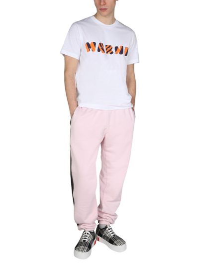 Shop Marni T-shirt With Logo Print In White