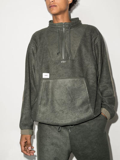 Wtaps Territory Logo-patch Sweatshirt In Green