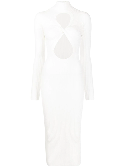 Shop Dion Lee Cut-detail Knit Dress In White