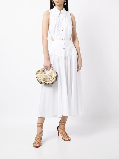 Shop Acler Hayworth Cut-out Shirt Dress In White