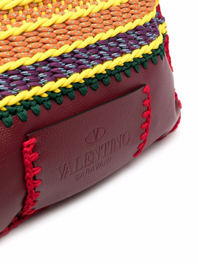 Shop Valentino Identity Woven Tote Bag In Red