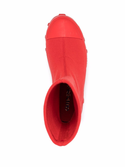 Camperlab Traktori Stretch-knit High-ankle Boots In Red