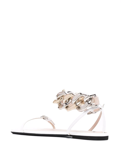 Shop N°21 Chain-link Leather Sandals In White