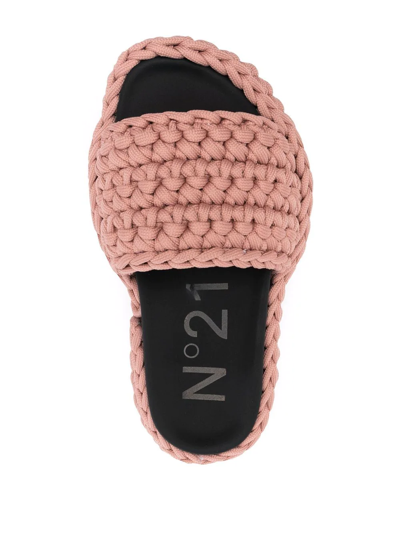 N°21 Braided Rope Slides In Pink