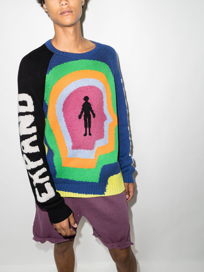 Shop The Elder Statesman Expand Your Mind Cashmere Jumper In Multicolour