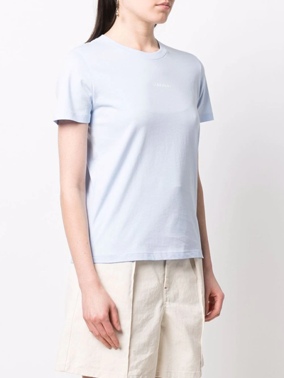 Shop Calvin Klein Logo-print Slim-fit T-shirt In Blue