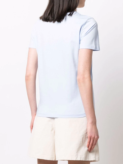 Shop Calvin Klein Logo-print Slim-fit T-shirt In Blue