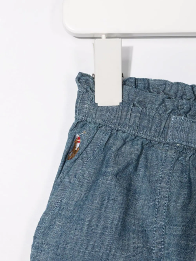 Shop Ralph Lauren Elasticated Denim Shorts In Blue