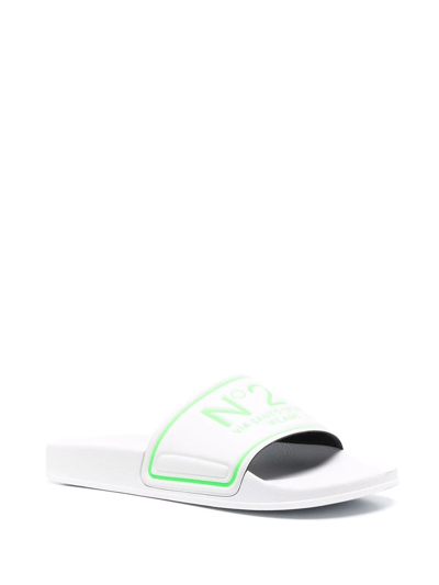 Shop N°21 Logo-embossed Two-tone Slides In White