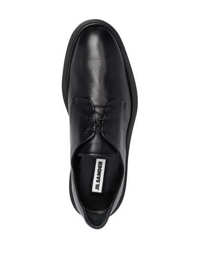 Shop Jil Sander Leather Derby Shoes In Black