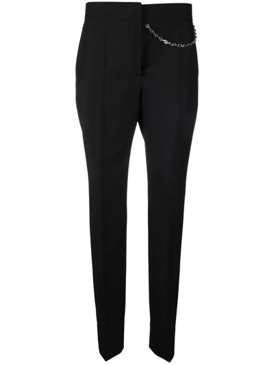 Givenchy Black Wool & Mohair Chain Trousers In Black