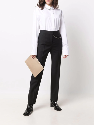 Givenchy Black Wool & Mohair Chain Trousers In Black