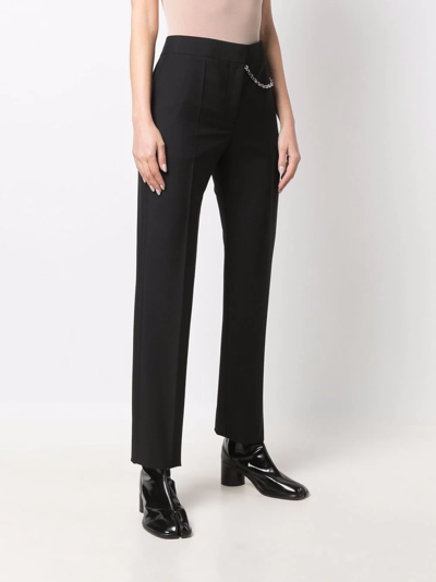 Givenchy Black Wool & Mohair Chain Trousers In Black