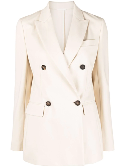 Brunello Cucinelli Double-breasted Tailored Blazer In Neutrals