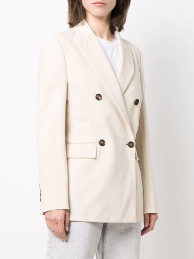 Brunello Cucinelli Double-breasted Tailored Blazer In Neutrals