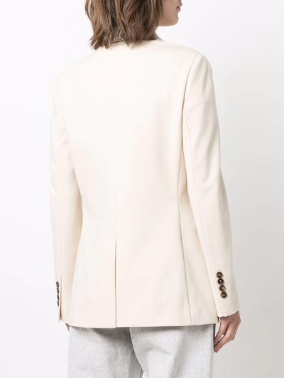 Brunello Cucinelli Double-breasted Tailored Blazer In Neutrals
