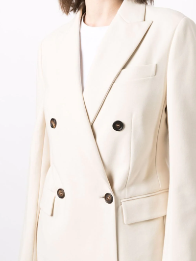 Brunello Cucinelli Double-breasted Tailored Blazer In Neutrals