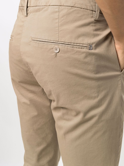 Shop Dondup Pleated Slim-fit Chinos In Neutrals