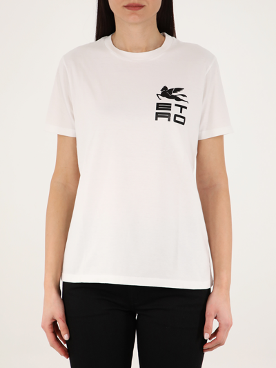 Shop Etro White T-shirt With Logo