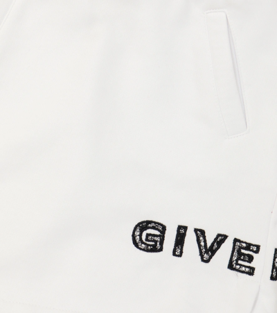 Shop Givenchy Logo Cotton-blend Skirt In White