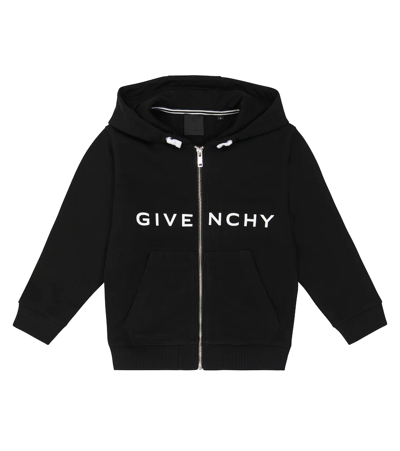 Shop Givenchy Logo Zipped Hoodie In Black