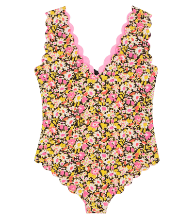 Shop Marysia Bumby Palm Springs Reversible Swimsuit In Blossom Flower Print