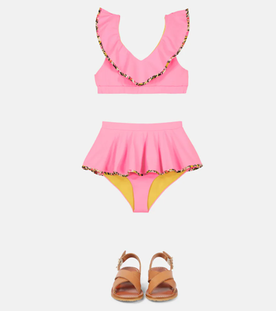 Shop Marysia Bumby Piana Ruffled Bikini Top In Blossom