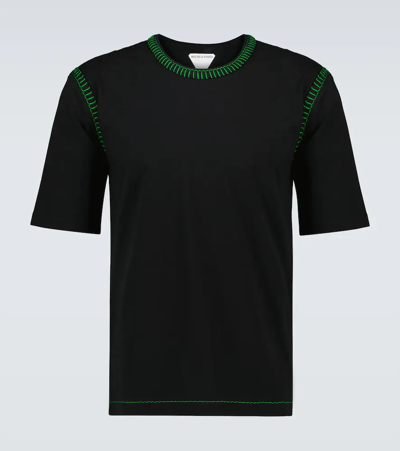 Shop Bottega Veneta Cotton Crewneck T-shirt In Black