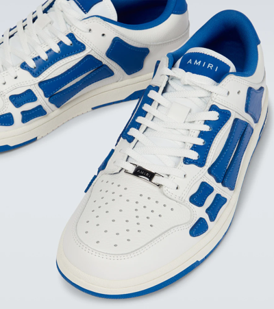 Shop Amiri Skeleton Low-top Sneakers In White/blue