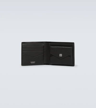 Shop Givenchy 4g Grained Leather Bifold Wallet In Black