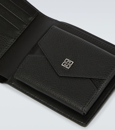 Shop Givenchy 4g Grained Leather Bifold Wallet In Black