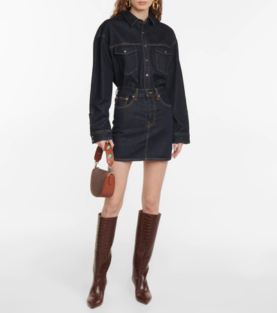 Paris Texas Croc-effect Leather Knee-high Boots In Cioccolato