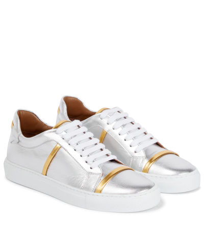 Shop Malone Souliers Deon Leather Sneakers In Silver Sil