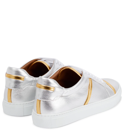 Shop Malone Souliers Deon Leather Sneakers In Silver Sil