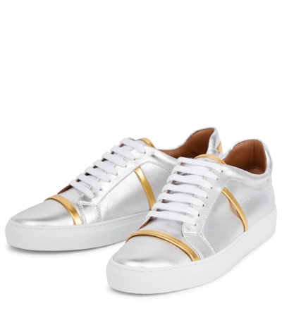 Shop Malone Souliers Deon Leather Sneakers In Silver Sil