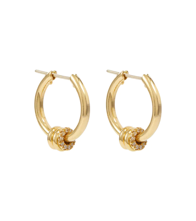 Shop Spinelli Kilcollin Ara 18kt Gold Earrings With White Diamonds In Yg-yellow Gold