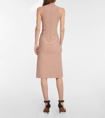 Shop Alaïa Cutout Midi Dress In Bois De Rose