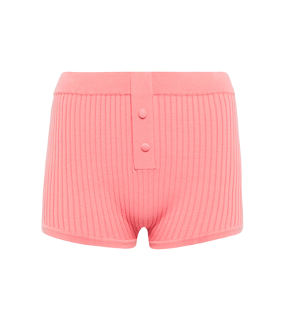 Shop Live The Process Boy Ribbed-knit Shorts In Thai Guava